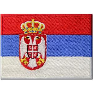 Uniform Woven Embroidery Serbia Country Flag Patches Self Adhesive
