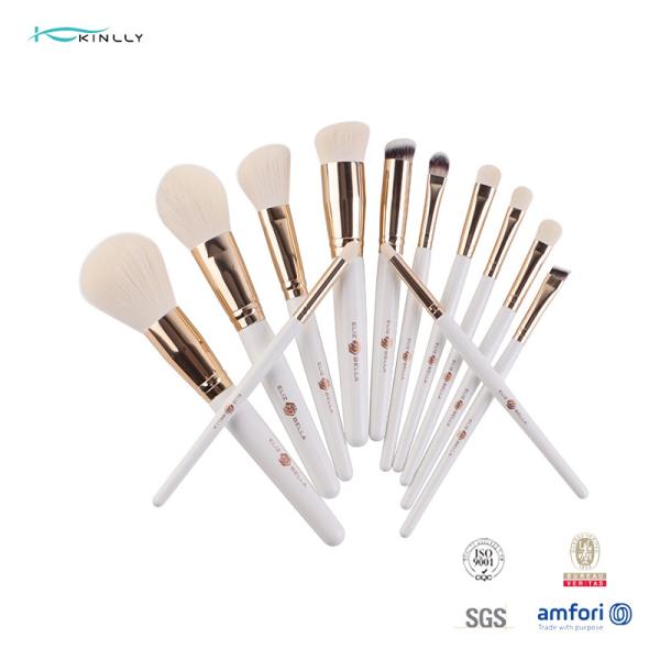 Buy eco friendly 12pcs Gold Ferrule cosmetic brush set powder foundation at wholesale prices