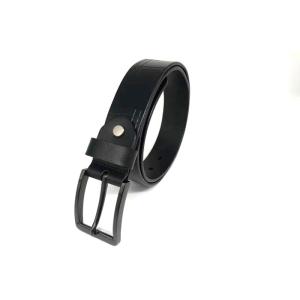 3.5cm Width Cowhide Black Mens Casual Leather Belt