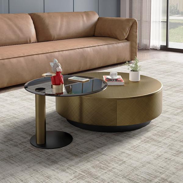 Buy Stainless Steel Marble Combination Coffee Table No Storage at wholesale prices