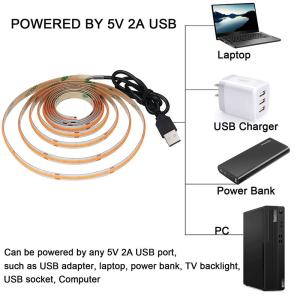 12v24v Wifi Control Mode 8mm 320leds Purple High Brightness COB Led Strip Light