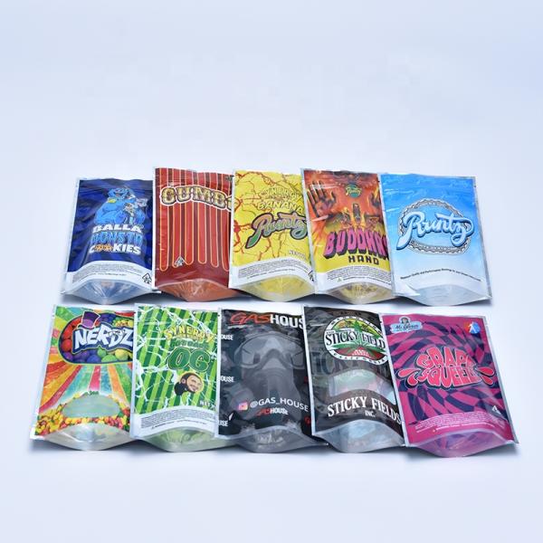 Mylar Bag For CBD Weeds Gummy Candy Bear Packaging stand up Bag Flavor Herb Flower Dry Tobacco Retail Bag
