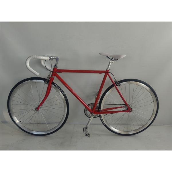 58cm Fixie Bikes with Red Color Thickslick 700c Tire and Steel Fork 4130 Chrome Frame