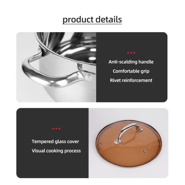 Hot Selling Cookware Set Kitchen Cookware 304 Stainless Steel Double Layer Soup Steamer Pot Ollas Cooking Pot Set