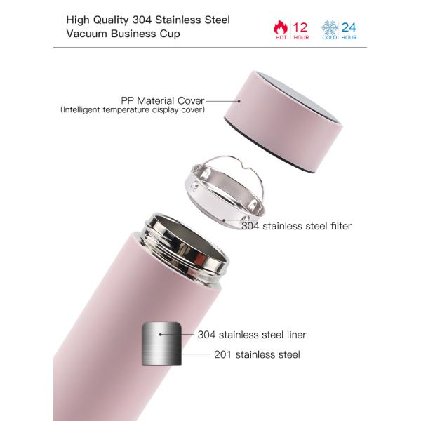 10OZ New Style Stainless Steel Vacuum Insulated Led Temperature Display Water Bottle Smart Water Flask