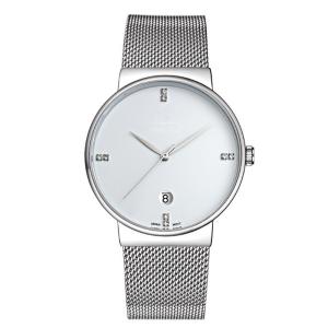 Customized logo fashion alloy wrist watch with S/S mesh band ,Quartz men watch