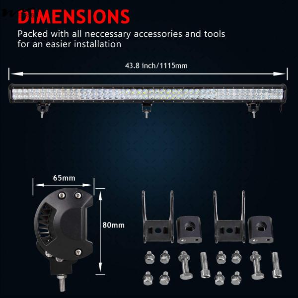 96X3W LED Light Strip Offroad Spotlight Floodlight Beam for Truck SUV ATV 4x4 4WD