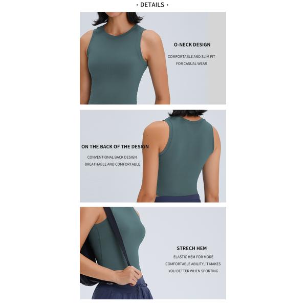 Women Raised Round Neck Yoga Sports Bras Push Up Shockproof Crop Tank Top