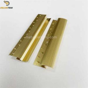 6063 T5 Aluminum Carpet Transition Strip Bright Gold With Hooks And Adhesive