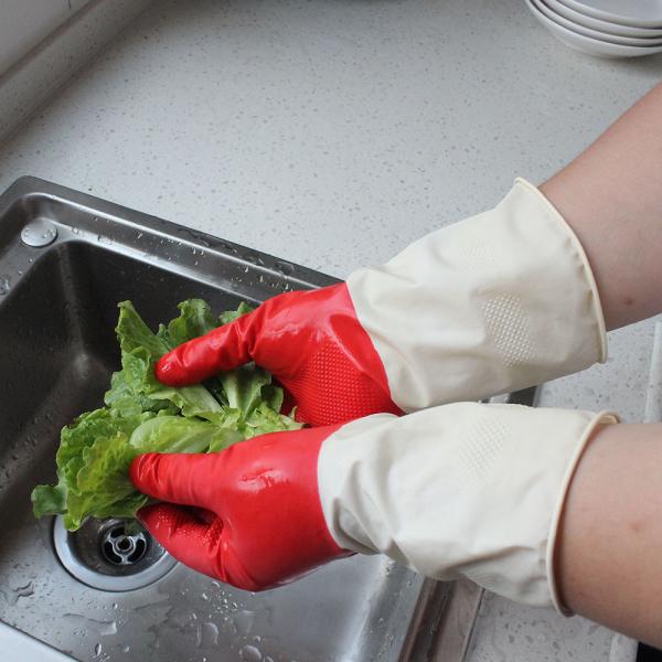 12 Inches M45g Rubber Dishwashing Gloves Chemical Resistant
