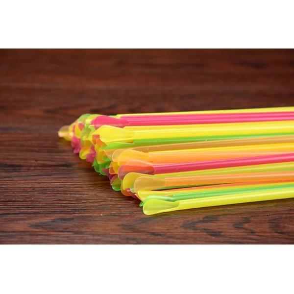 disposable plastic Spoon Straws for slush syrup for Milkshake Straw plastic straws