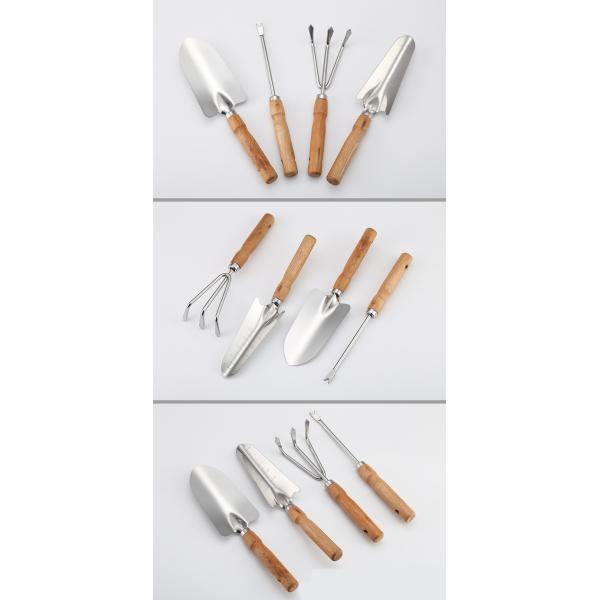 4 Piece Stainless Steel Garden Hand Tools Kit With Wooden Handle