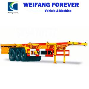 Cimc 3 Axles Skeleton Chassis 40FT Flatbed Container Semi Trailer