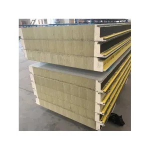 China Heat Insulation Pu Sealing Rockwool Sandwich Panels 1000mm Width on sale