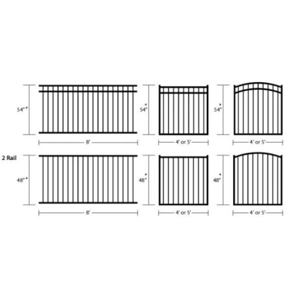 Stright Spear Top Garrison Fencing Panels 2100mmx2400mm Tubular Security Fence garden fencing panels