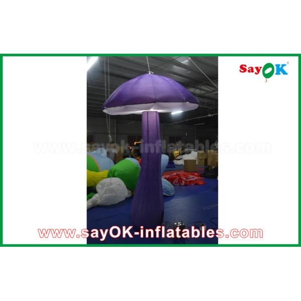 2M Purple Inflatable Mushroom Lighting Decoration For Holiday / Stage