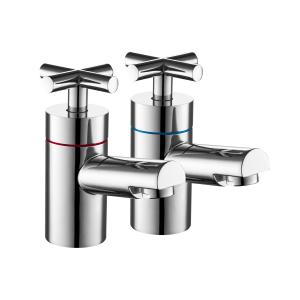 Brass Twin Handle Mixer Tap / Polished Chrome Bathroom Faucets