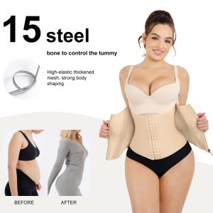 Women's Inner Hasp Zipper Waist Trainer with Standard Thickness and Corset