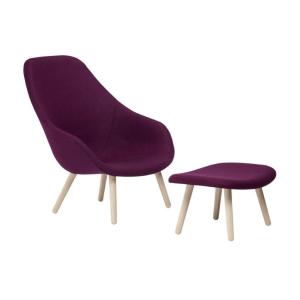 Fabric Hay Lounge Chair With Wood Legs , Modern Furniture Low Lounge Chair