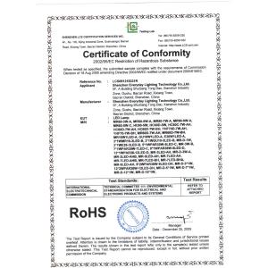 Shenzhen Everyday Lighting Technology Co.,LTD Certifications
