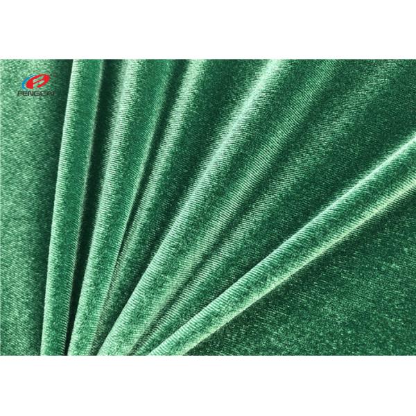 Shiny Green Warp Knitted Polyester Elastane Fabric For Garment Dress Blanket