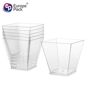 Custom square snack dessert wine yogurt drinking recycle plastic cups