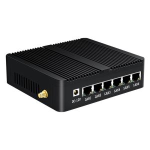 Intel Fanless Mini PC Router Pfsense With 6 LAN 8G Memory And RJ45 Console