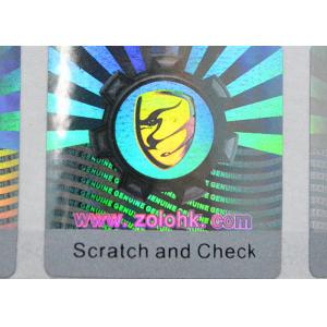 Hologram sticker with scratch layer printing for security use