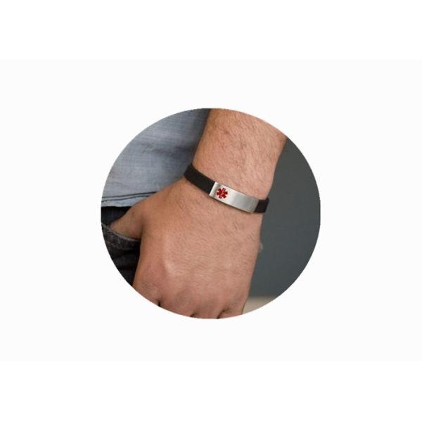 Slim Custom ID Wristbands , Silicone Medical ID Bands With Etched / Filled Color Logo