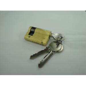 45mm(35*10) Euro Profile  Brass Half Cylinder Lock with 3 brass normal keys Surface finish Brass brushed