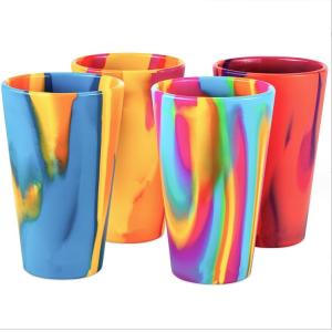 Food Grade Silicone Cup with Handle for Travel Camp Custom Logo BPA Free