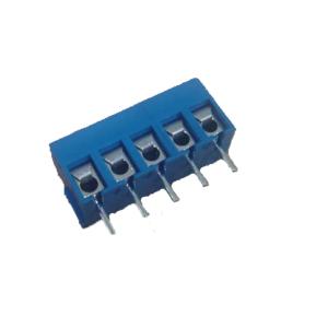 Blue PBT Straight H=8.4 5p Euro Terminal Block With Protection 3.81mm SN Plated