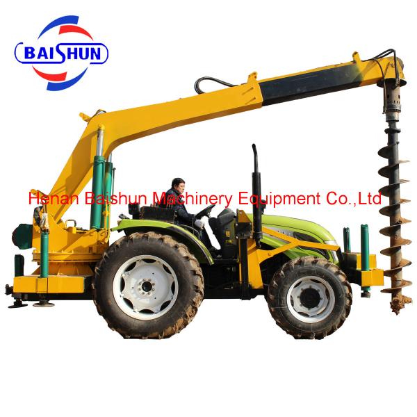 Buy Tractor Pole Erection Machine with Crane Auger Drilling Machine at wholesale prices