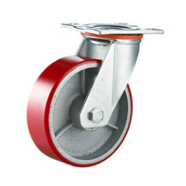 polyrethane wheels cast iron heavy duty castors 5 inch