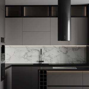 Environmental Friendly Cupboard Complete Sets Modular Melamine Wooden Kitchen