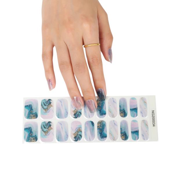 High quality UV lamp French semi cured Gel Nail strips Non-Toxic Long Lasting semi cured Gel Nail Wraps and gel nail poli