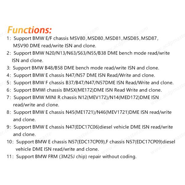 Yanhua Mini ACDP-2 for BMW ECU Package with Module 3/8/27 EUC Clone License And Bench Interface Board