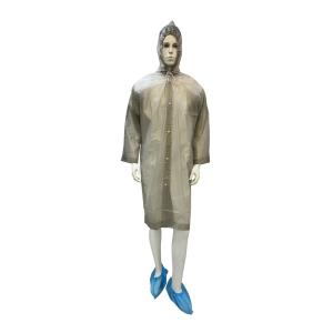 China waterproof colorful Disposable Use EVA Raincoat With Elasticated Hood on sale