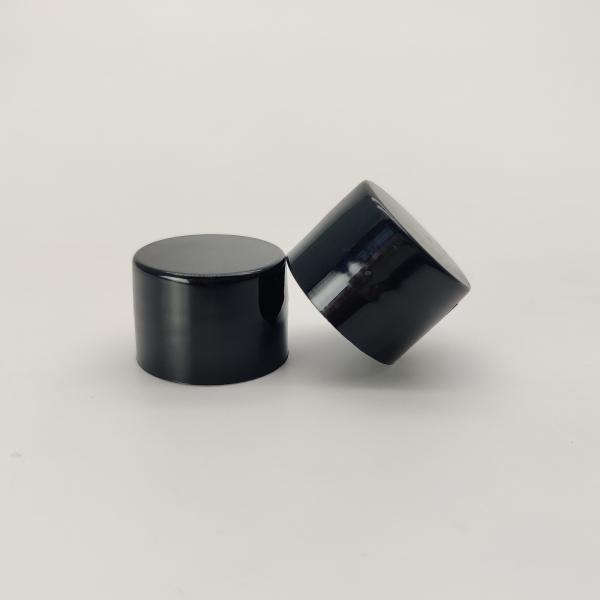 Black PP 20mm Screw Cap , Non Spill Plastic Bottle Lid