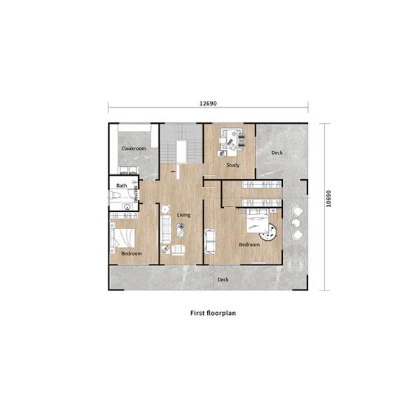 Quality Eco Friendly Prefabricated Light Steel Frame House Luxury Villa For Family