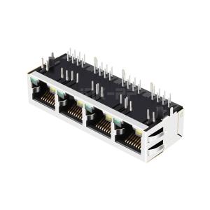 LPJ46404ADNL 10/100 Base-T Tab Down Yellow/Green LED 1x4 Port Ethernet RJ45