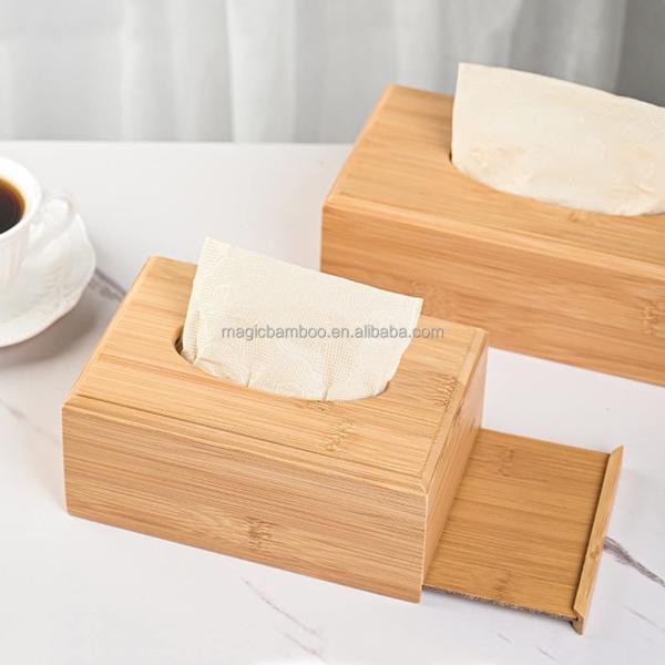 Custom Design Accepted Home Fresh Design Sustainable Bamboo Tissue Box Holder Cover