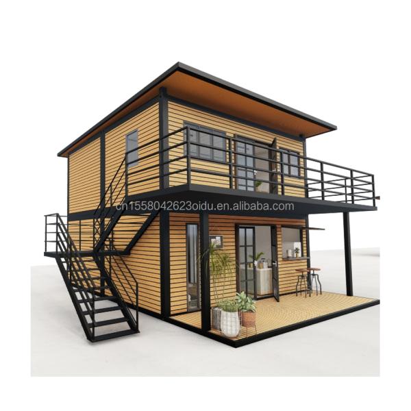 Galvanized Steel Bending 180g Modern Wooden Houses 4 Bedroom Bilayer Prefab Steel Expandable Container House Design for Mall
