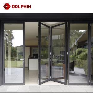 Waterproof Aluminium Balcony Outdoor BiFold Door Glass Customized