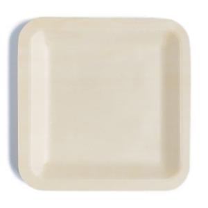 Square biodegradable Birch Wooden Disposable Party Bowls Tableware 8.5 Inch