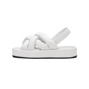 Reinforced OEM White Platform Sandals Flat With Adjustable Slingback Straps