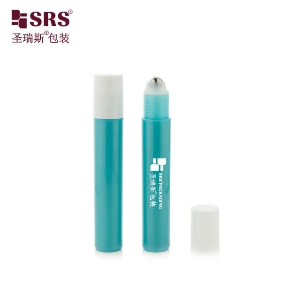 RPP-15ML Red Flat Plastic Screw Cap No Leakage PP Roll-On Bottle With Steel Ball For Eye Gel Pain Relief
