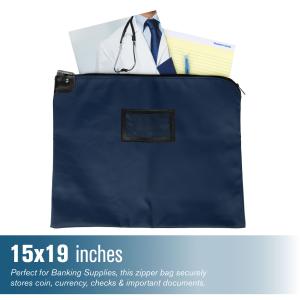 LAMINATED NYLON HIPAA LOCKING COURIER BAGS WITH CARDHOLDER - 19W X 15H - READY