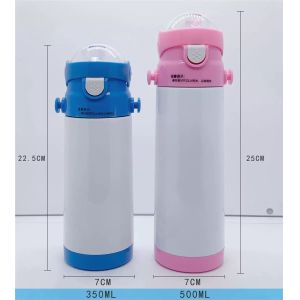 350ml And 500ml Sublimation Water Bottle Blanks With Straw Diy Custom Stainless