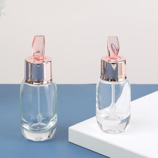Skin Care Serum Cream Bottles 15ml 30ml 50ml Clear Green Glass Designs with Stirring Stick Customizable